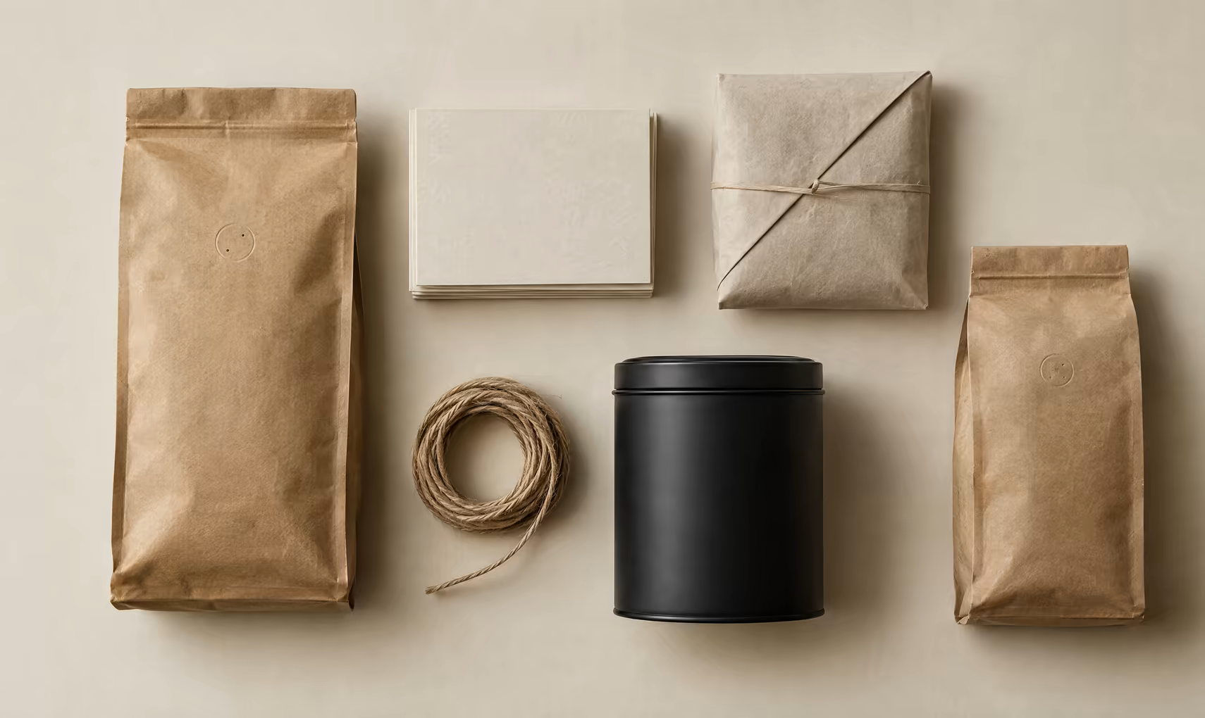 The Hollow Hill coffee range, laid out flat